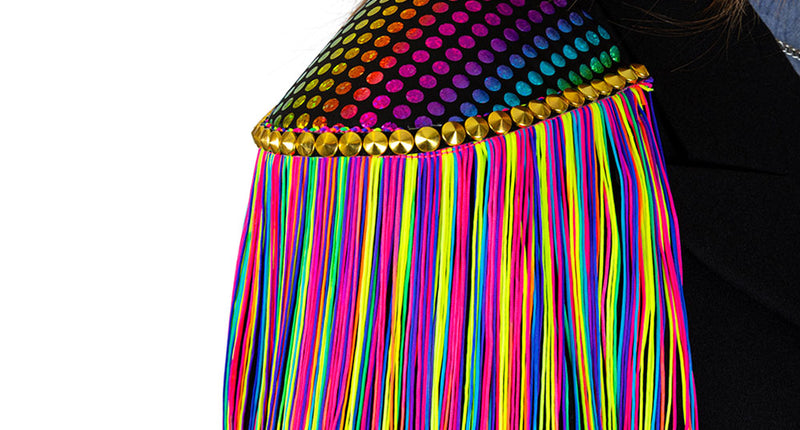 PartyXplosion Epauletten shiny stippen neon franjes