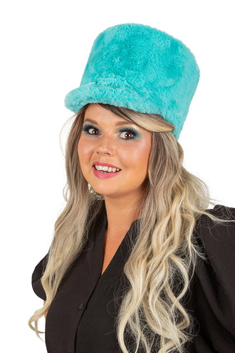 PartyXplosion Fanfarehoed pluche blauw / turquoise