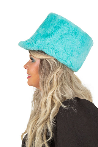 PartyXplosion Fanfarehoed pluche blauw / turquoise