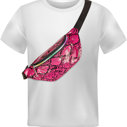 PartyXplosion Heuptasje Slangenprint roze