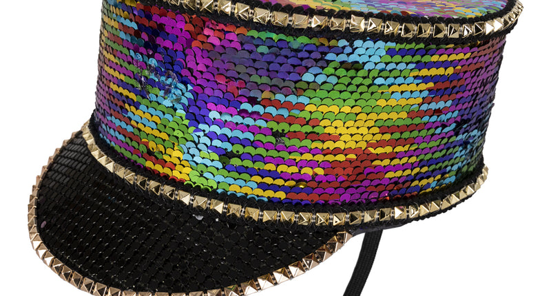 PartyXplosion Kolbak fanfare hoed Pailletten multicolor