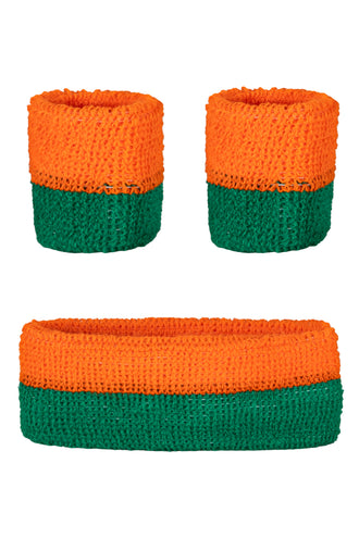 PartyXplosion Zweetbandjes set oranje groen Kruikenstad