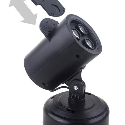 Projector bliksem en donder met verwisselbaar lensplaatje en kantelbare kop