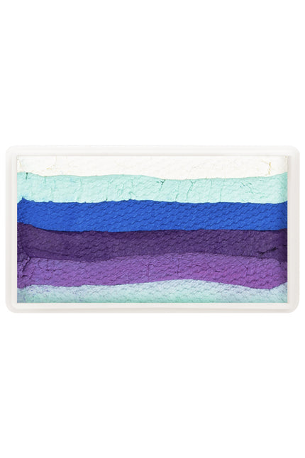 PXP double splitcake Frozen princess met zes banen wit, mintgroen, blauw en paars in wit palet