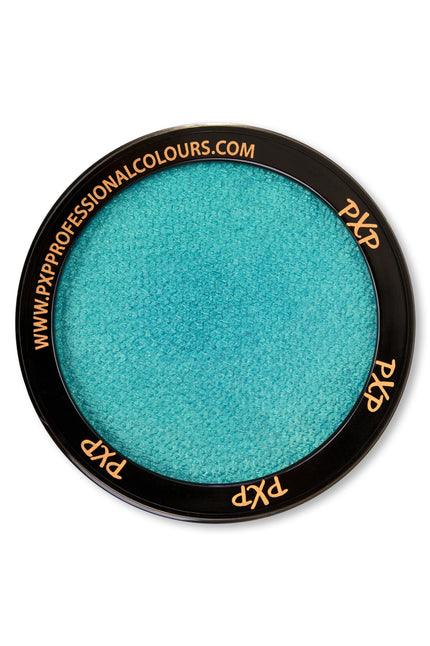 PXP schmink pearl Heavenly Blue, turquoiseblauwe aquaschmink met glans in rond potje van 10 gram