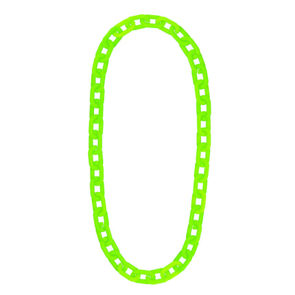 Schakelketting Vibe neongroen los neergelegd als één doorlopend snoer van ovale acryl schakels