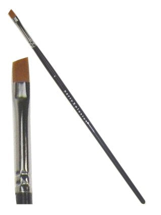 Schminkpenseel schuin PXP nr 1 van 5 mm met synthetische haren en zwarte steel