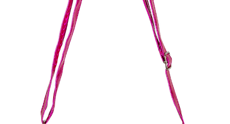 Schoudertasje slam glam roze met golvend glansdessin, rits en verstelbare schouderband