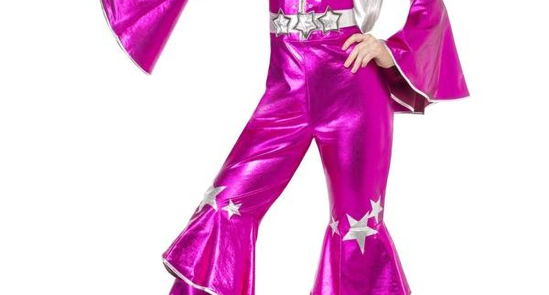 Smiffys 1970s Dancing Queen pak roze vrouw Medium