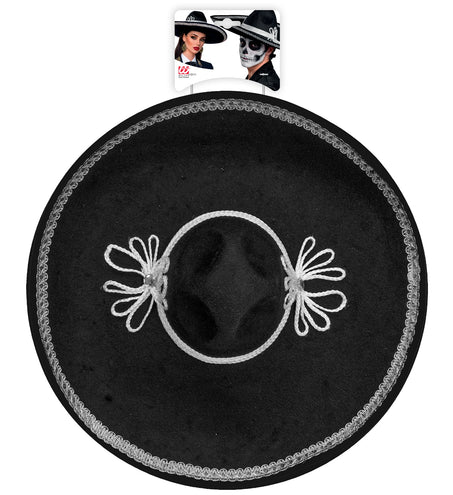 Sombrero El Charro van bovenaf met spitse bol en twee witte koordstrikken