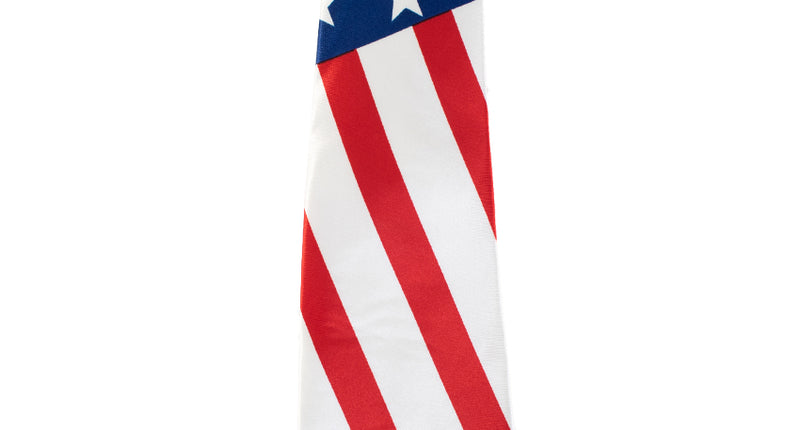 Stropdas Amerikaanse vlag met witte sterren op blauwe knoop en rood-witte strepen, voor een themafeest