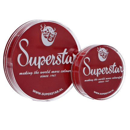 Superstar aqua schmink vuur rood in twee doosjes met wit logo op de deksel