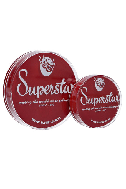Superstar aqua schmink vuur rood in twee doosjes met wit logo op de deksel