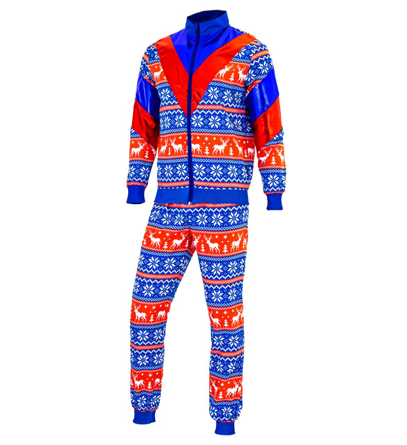 Tweedelig kersttrainingspak: jas met rits en broek met elastische boordjes, zonder model