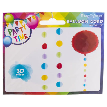 Verpakking van het ballonlint bolletjes van Funny Fashion, 200 cm met 3D-effect