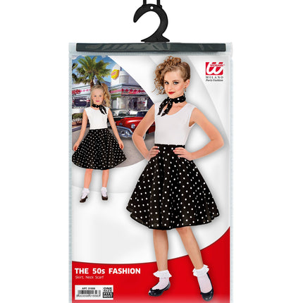 Verpakking van de jaren 50 rok Holly met rok en halsdoek van Widmann