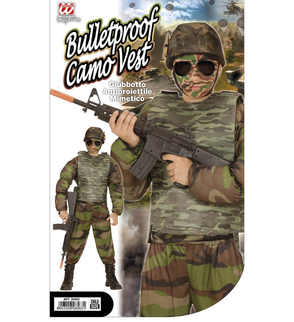 Verpakking van het kogelwerend camouflagevest voor kinderen van Widmann