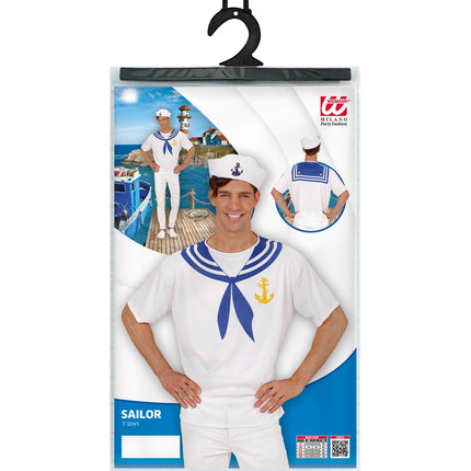 Verpakking van het Sailor T-shirt van Widmann met maataanduiding M, L en XL