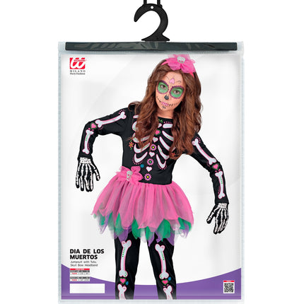 Verpakking skelet kostuum Eva van Widmann met jumpsuit, tutu en hoofdband