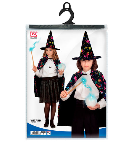 Verpakking Ti-Ta-Tovenaars cape kind met cape en hoed, lengte 70 cm, vanaf 7 jaar
