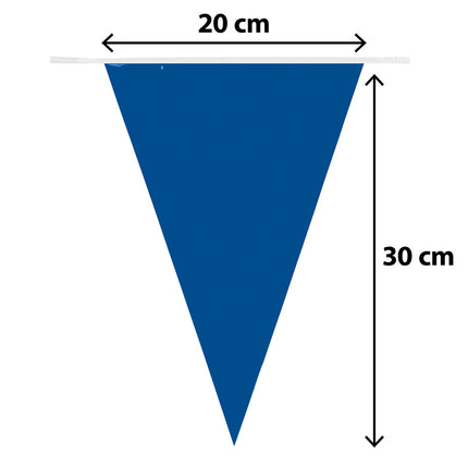 Vlaggetje van de PE vlaggenlijn wit/blauw met maatvoering 20 cm breed en 30 cm hoog