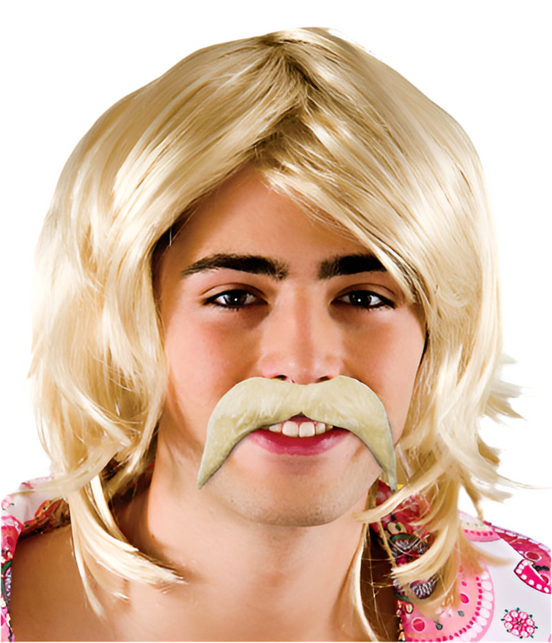 Wicked Costumes Blonde snor 70-jaren stijl