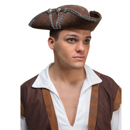 Wicked Costumes Bruine Piratenhoed deluxe