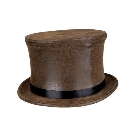 Wicked Costumes Bruine Suede Hoge Hoed