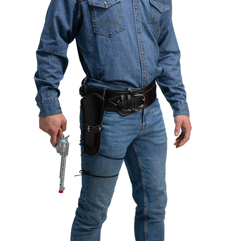 Wicked Costumes Cowboy holster deluxe - zwart