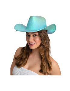 Wicked Costumes Cowboyhoed texaans - Aqua glanzend