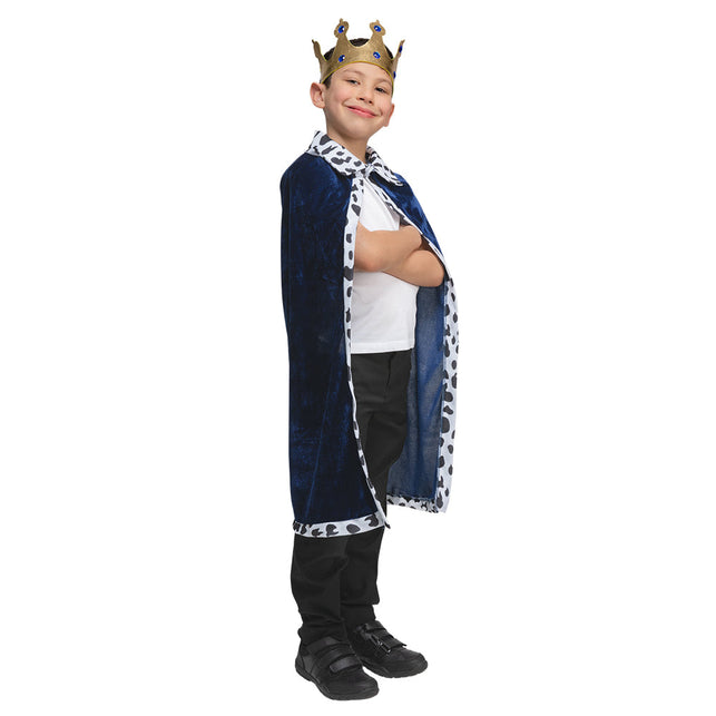 Wicked Costumes Koningsmantel kinderen met Kroon blauw