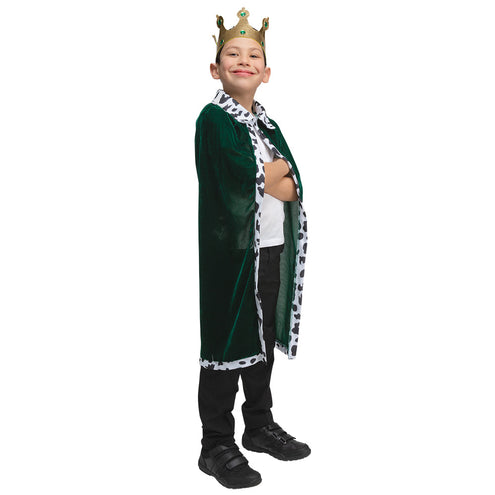 Wicked Costumes Koningsmantel kinderen met Kroon groen