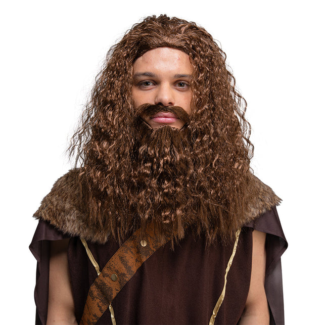 Wicked Costumes Lange krullende pruik & baard