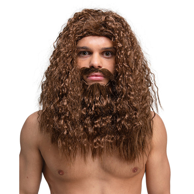 Wicked Costumes Lange krullende pruik & baard