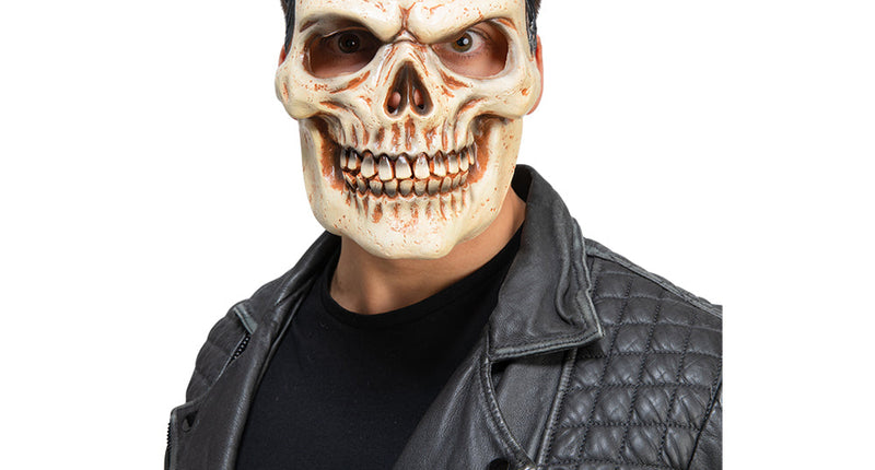 Wicked Costumes Schedelmasker met zwart haar