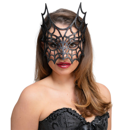 Wicked Costumes Spinnenweb masker Glitter