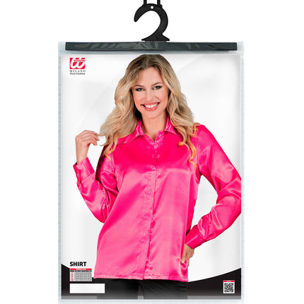 Widmann SRL 70's disco shirt satijn roze