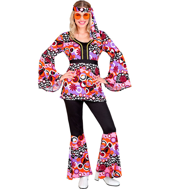 Widmann SRL 70s groovy kostuum roze Linda