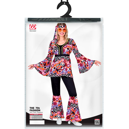 Widmann SRL 70s groovy kostuum roze Linda