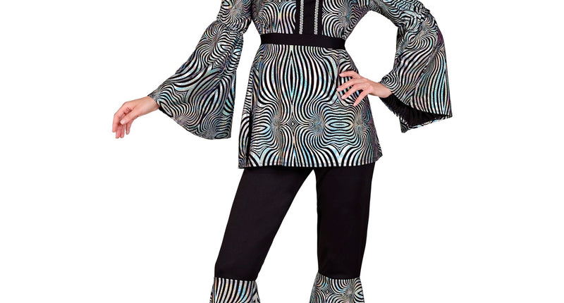 Widmann SRL 70s groovy kostuum zilver Nicole