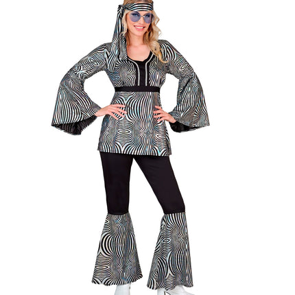 Widmann SRL 70s groovy kostuum zilver Nicole