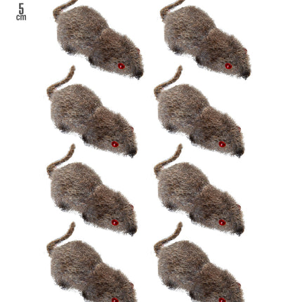 Widmann SRL 8 grijze nep muizen voor halloween