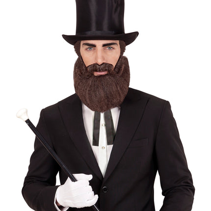 Widmann SRL Abraham baard met snor in bruin