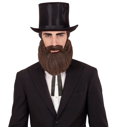 Widmann SRL Abraham baard met snor in bruin