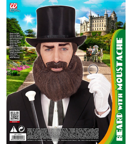 Widmann SRL Abraham baard met snor in bruin