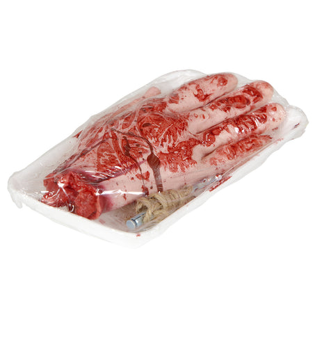 Widmann SRL Afgehakte hand met bloed ingepakt