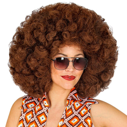 Widmann SRL Afro pruik bruin groot