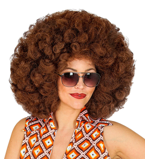 Widmann SRL Afro pruik bruin groot