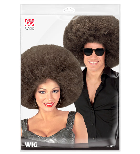 Widmann SRL Afro pruik mega groot bruin