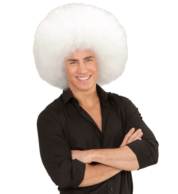 Widmann SRL Afro pruik mega groot wit